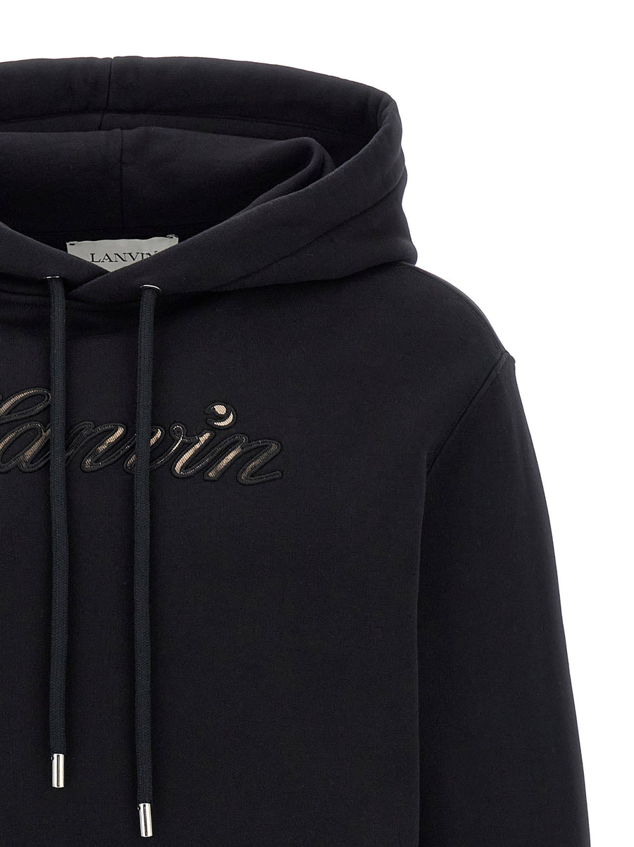 Lanvin Logo Hoodie Men 100 Percent Cotton Fleece Premium