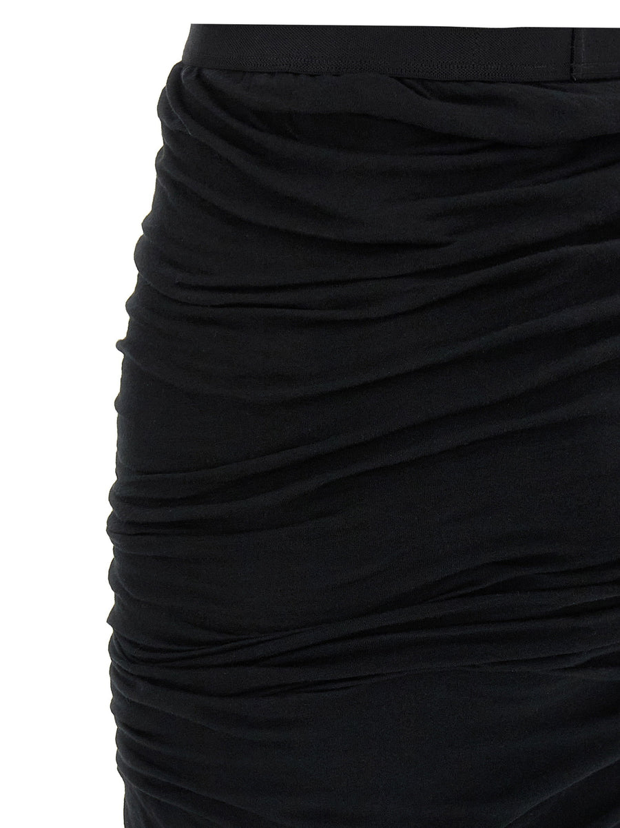 Rick Owens Edfu Skirt Architectural Longline Black Cotton Jersey For Women Dramatic Statement Silhouette