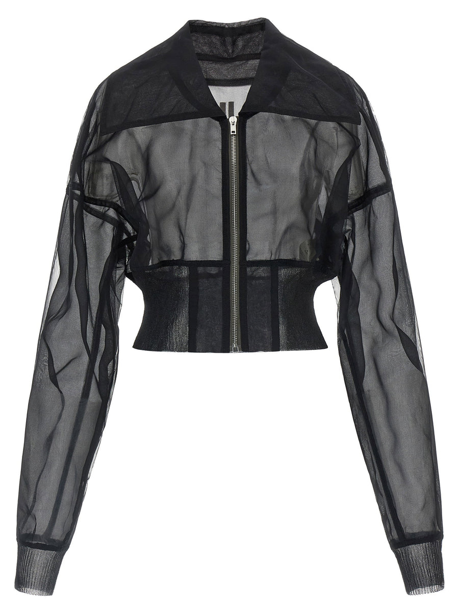 Rick Owens Dracucollar Cropped Bomber Jacket