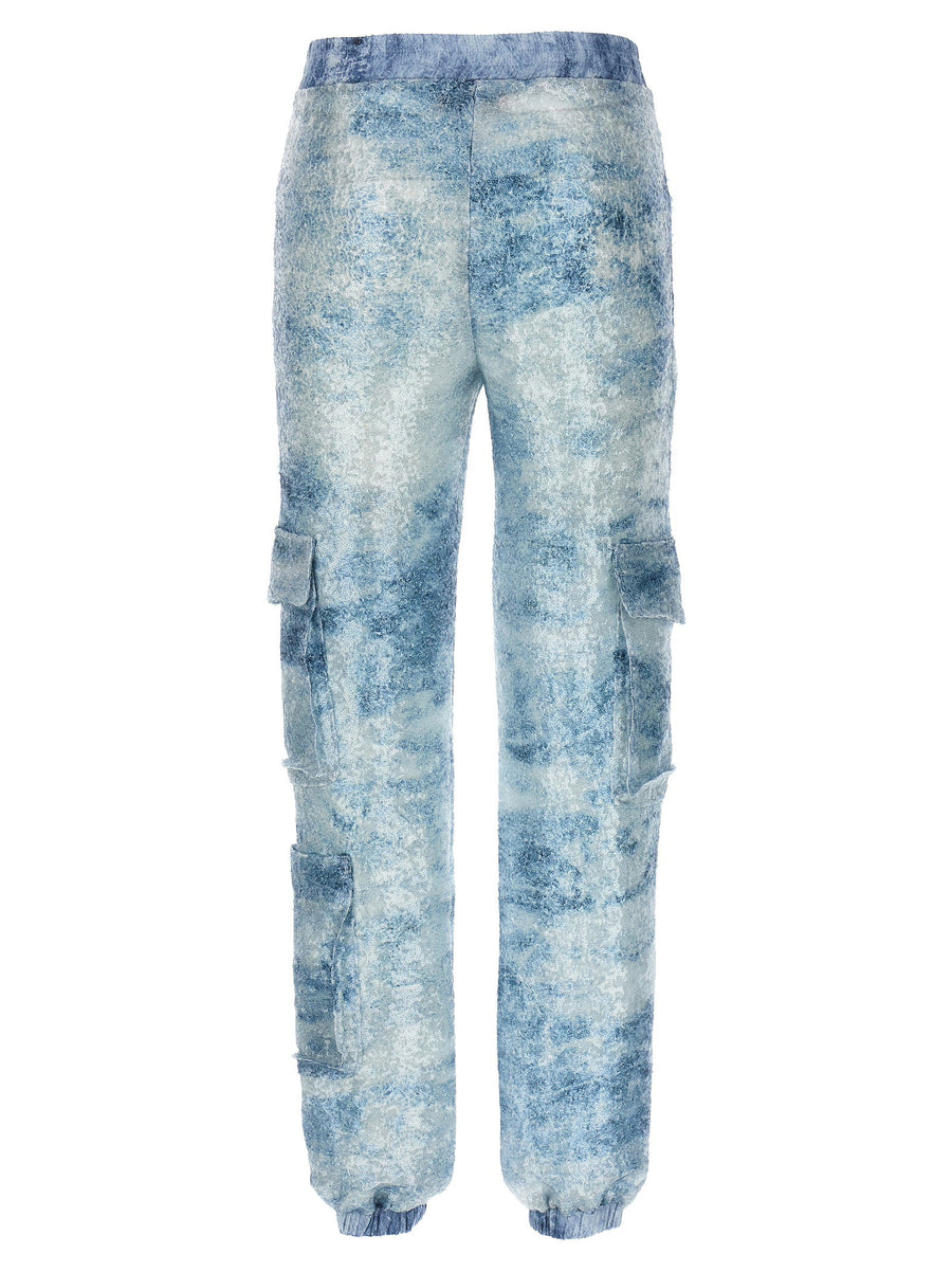 Le Twins Robi Cargo Trousers For Women Camouflage Print With Sheer Sequins For Glam Day To Night