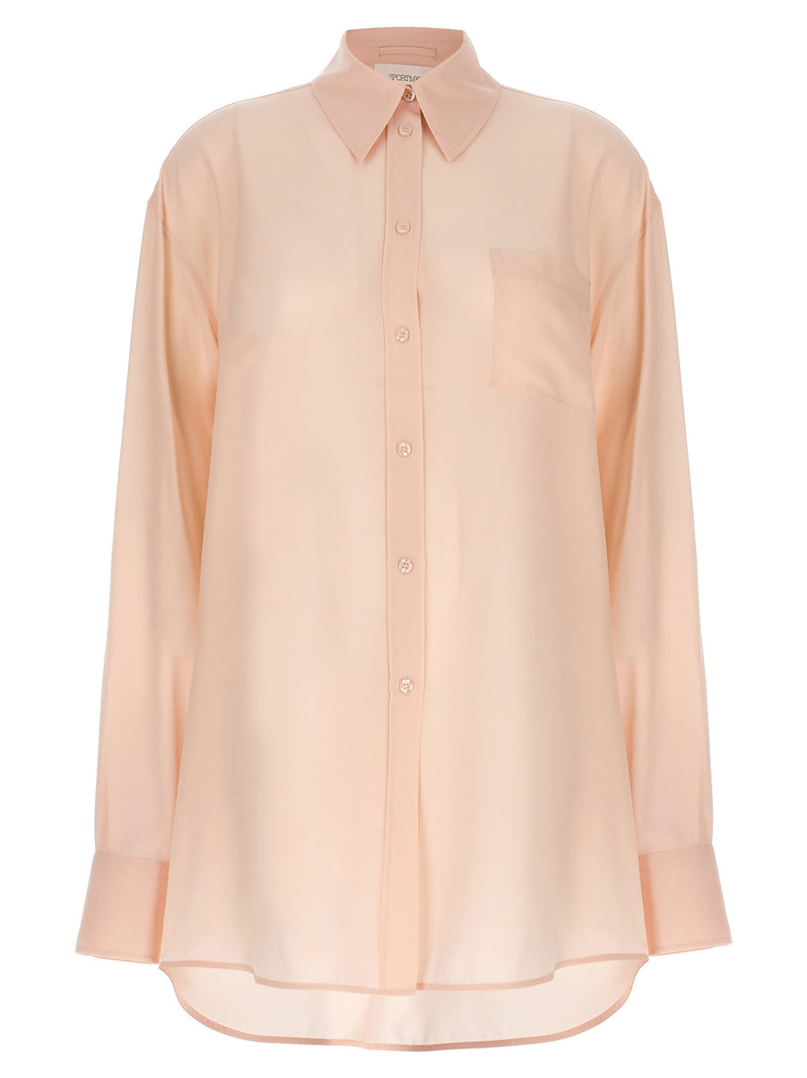 Sportmax Epsilon Silk Shirt For Women Rovigo Silk Crepe De Chine Pink Luxurious Timeless Versatile Office Wear