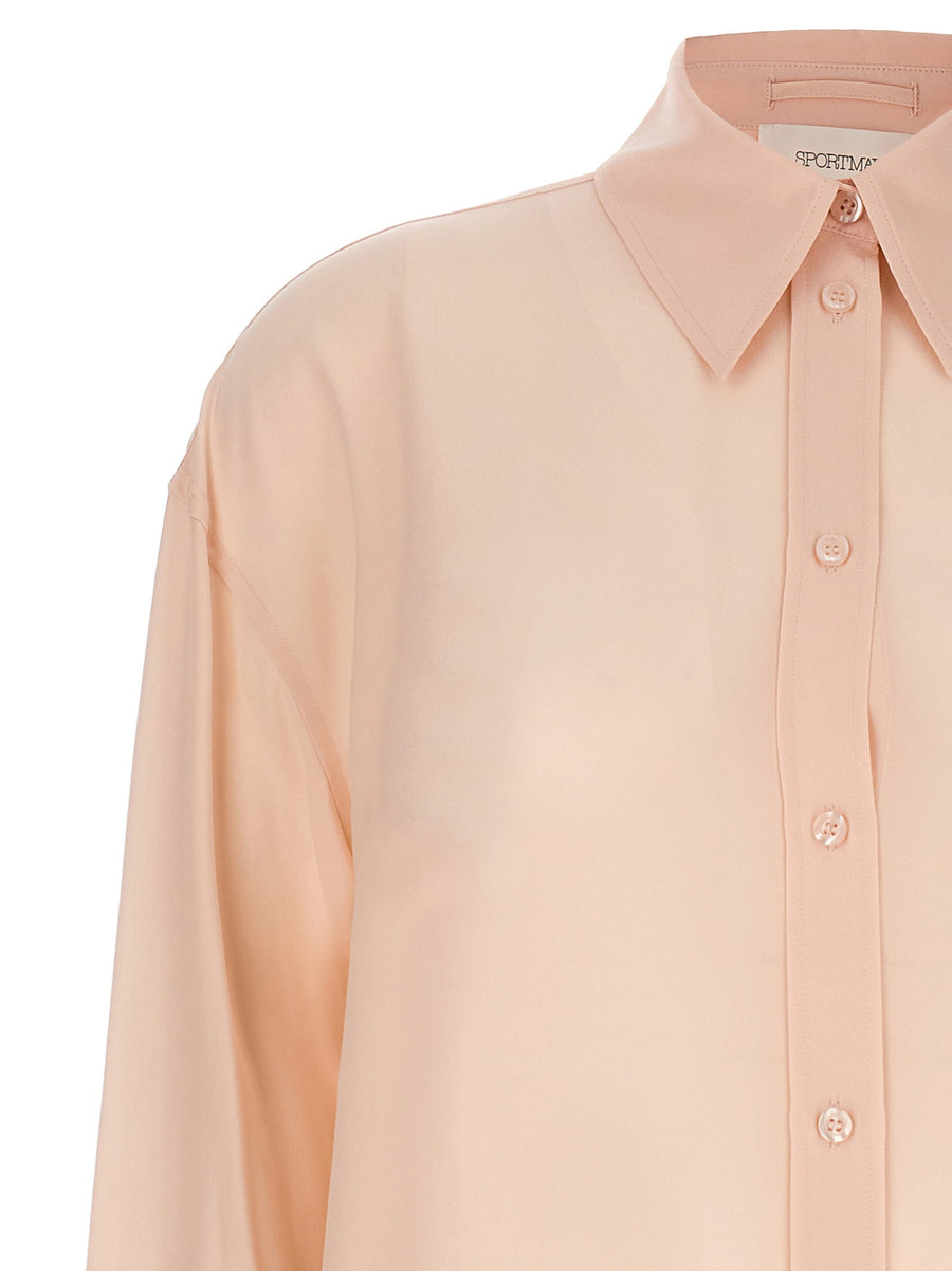Sportmax Epsilon Silk Shirt For Women Rovigo Silk Crepe De Chine Pink Luxurious Timeless Versatile Office Wear