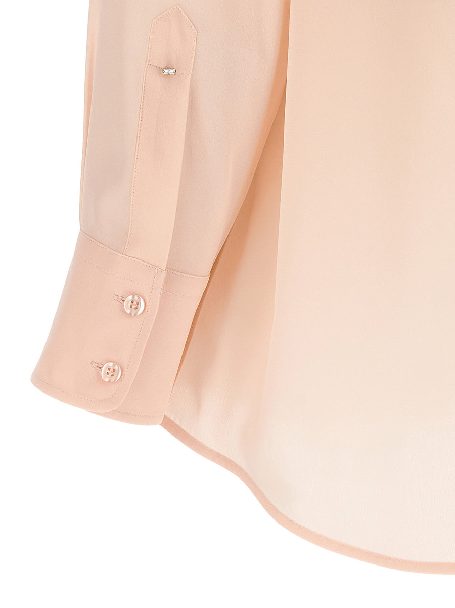 Sportmax Epsilon Silk Shirt For Women Rovigo Silk Crepe De Chine Pink Luxurious Timeless Versatile Office Wear