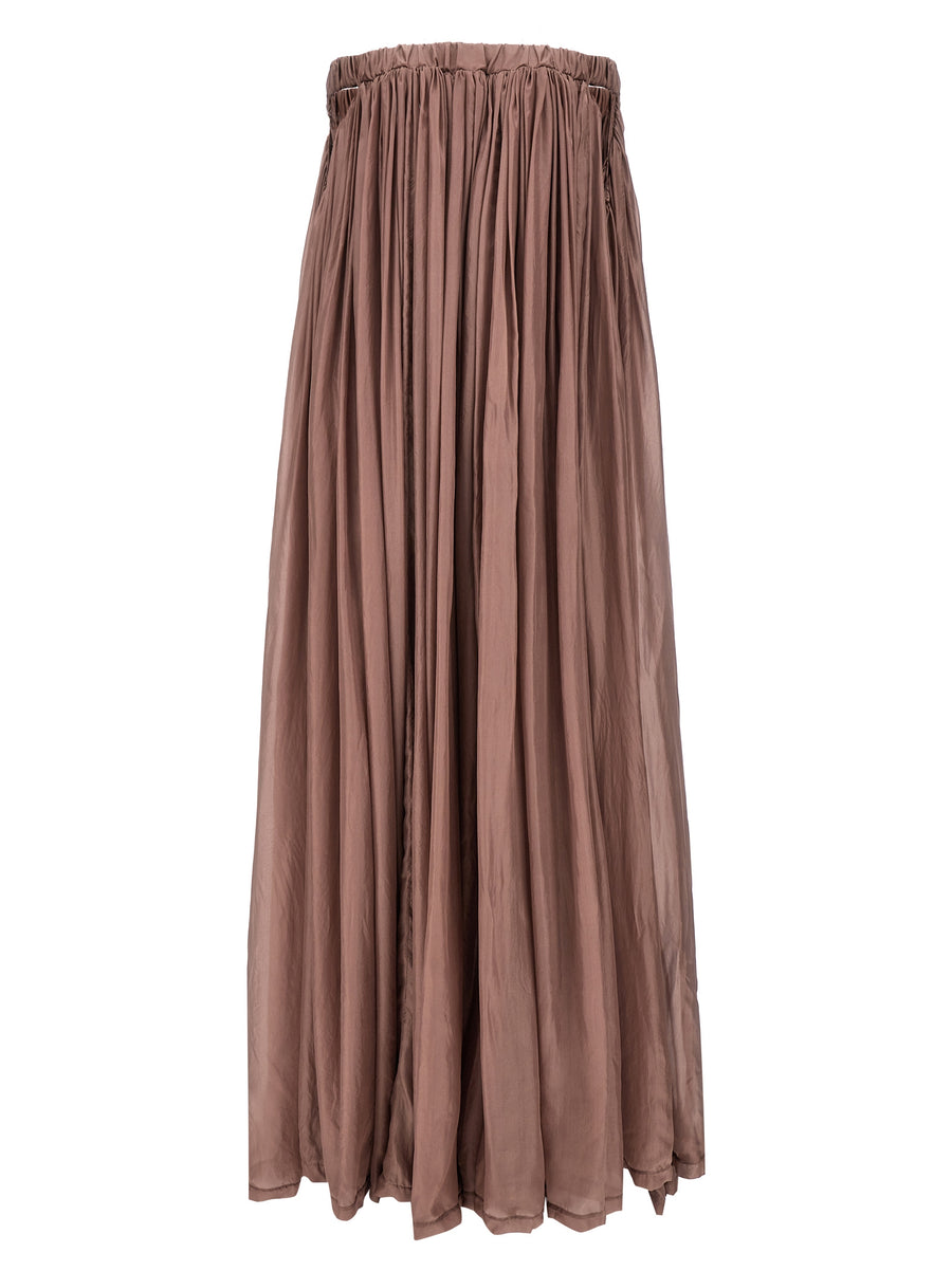 Rick Owens Medusa Dress Pink Silk Floor Length Gown For Women With Bare Shoulder Couture