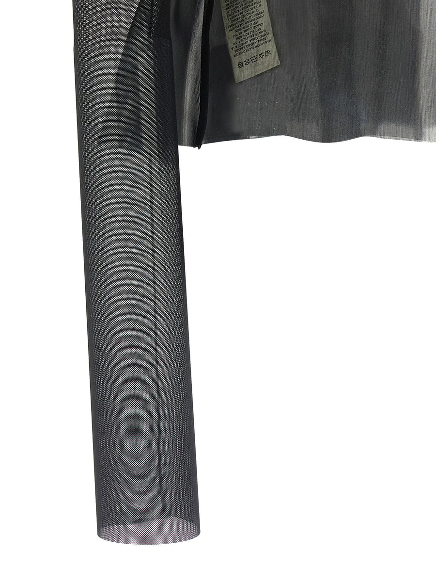 Rick Owens Combo Metro Jacket Two Piece Silk Chiffon Set for Women with Architectural Silhouette