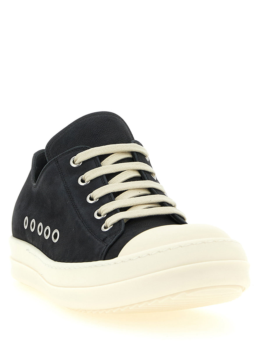 Rick Owens Extreme Low Sneaks Women Black Calfskin Leather Luxury Minimalist Sneakers Ultra Low Silhouette