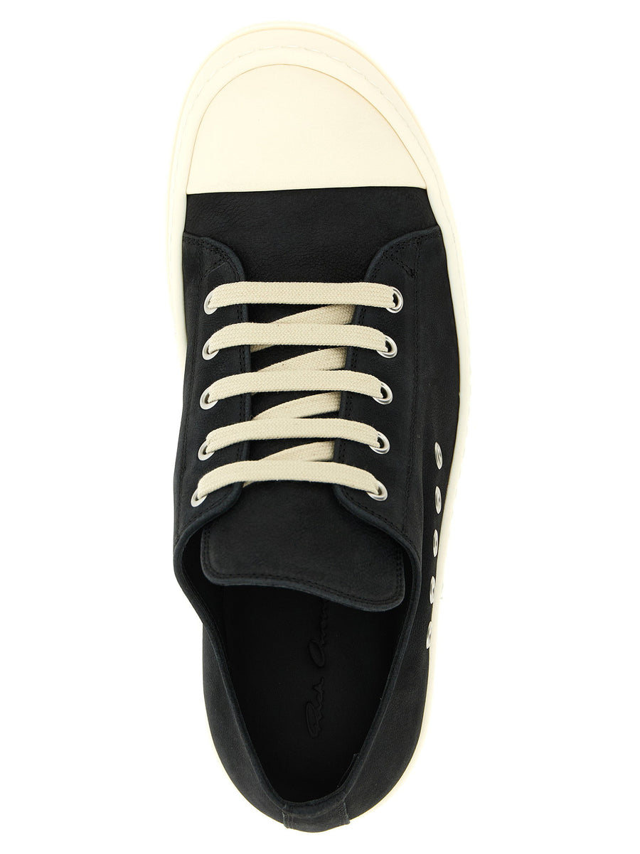 Rick Owens Extreme Low Sneaks Women Black Calfskin Leather Luxury Minimalist Sneakers Ultra Low Silhouette
