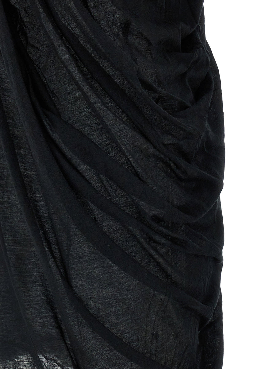 Rick Owens Anthem Tank Top for Men Luxury Cotton Draped Jersey Semi Transparent