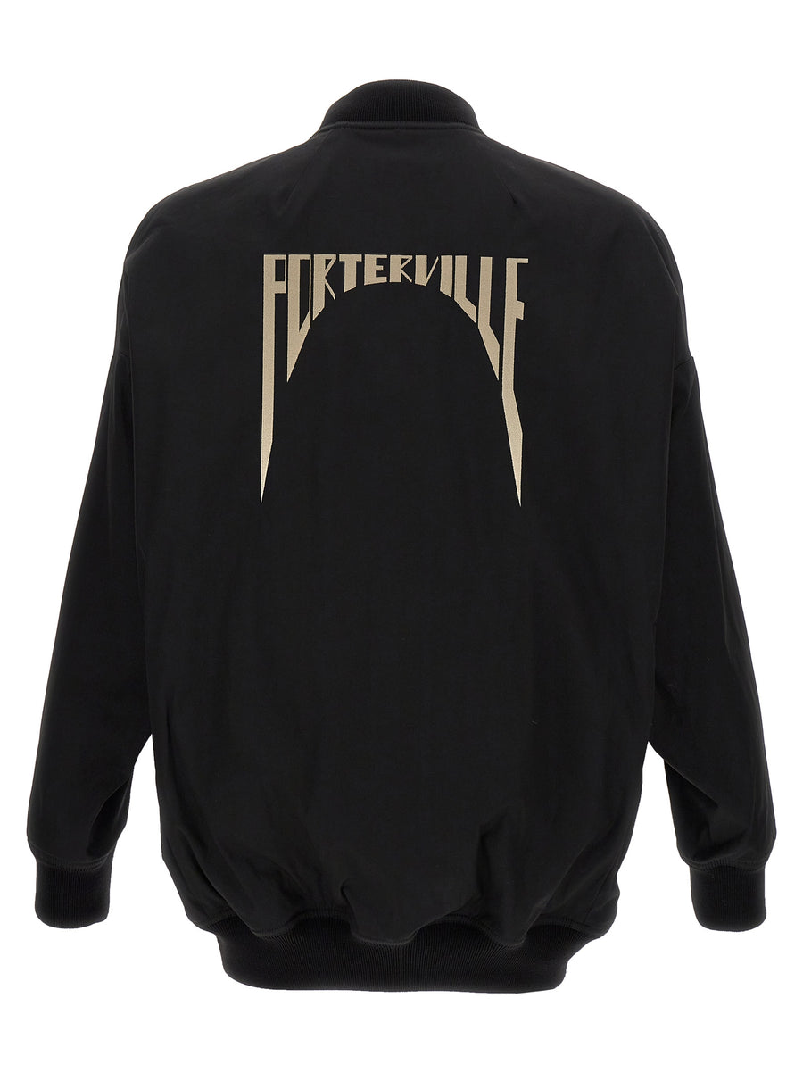 Rick Owens Jumbo Peter Flight Jacket Premium Black Nylon Zip Pockets With Knitted Cuffs For Modern Streetwear