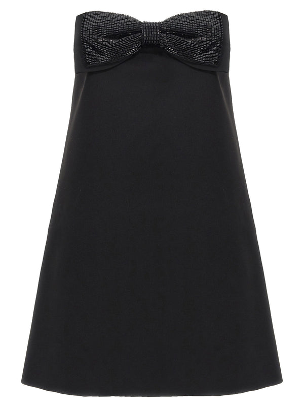Self-Portrait Black Crepe Bandeau Mini Dress