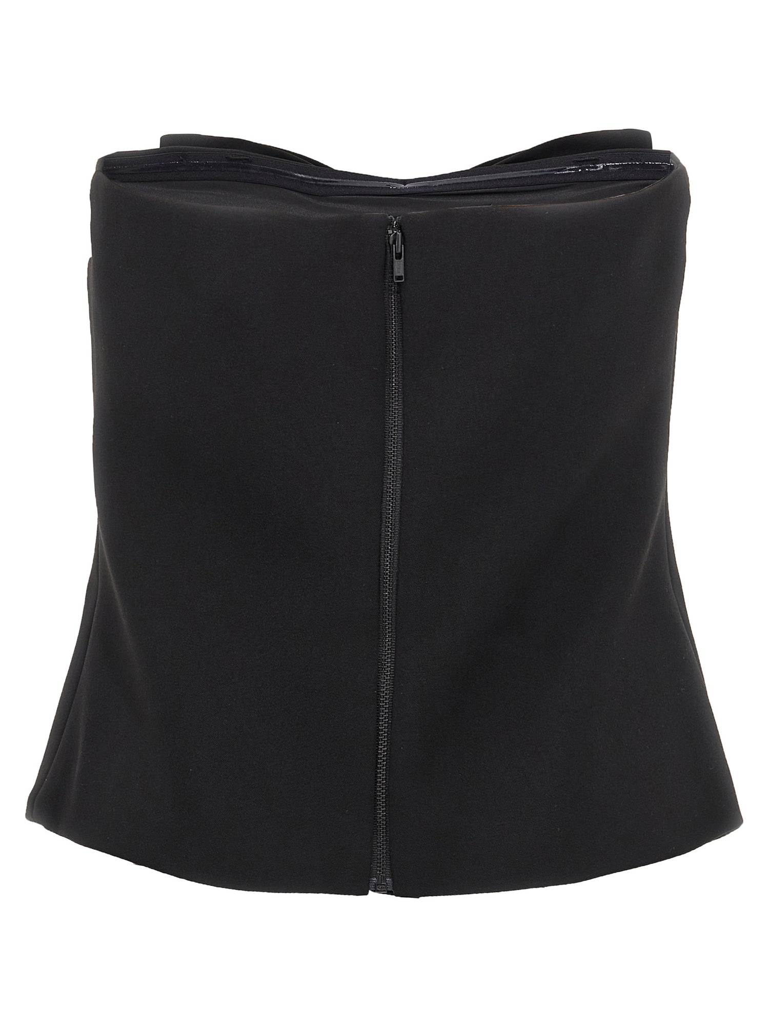 Self-Portrait Black Crepe Bandeau Top