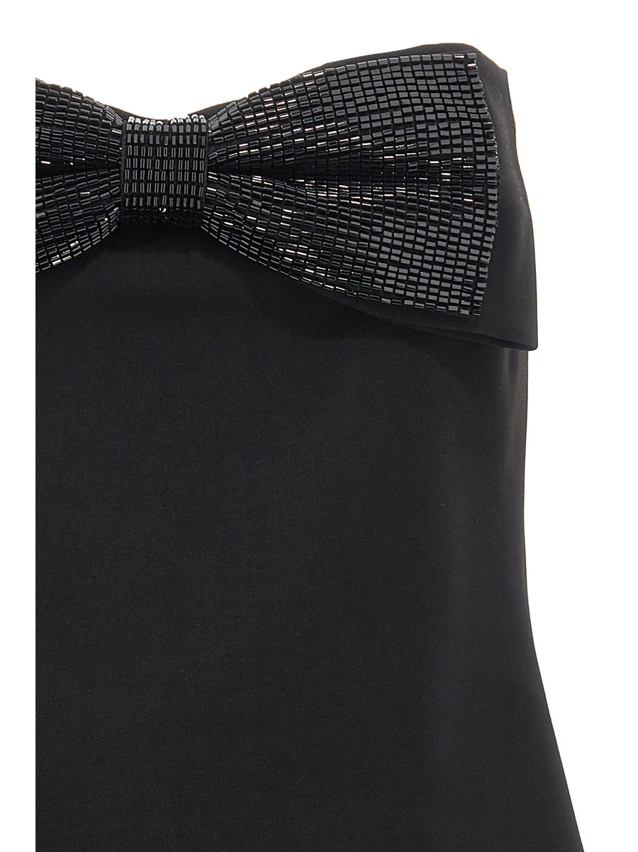 Self-Portrait Black Crepe Bandeau Top