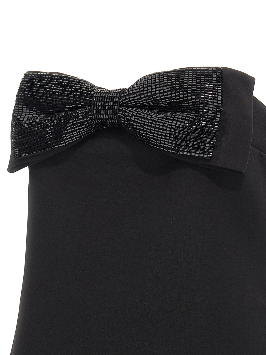 Self-Portrait Black Crepe Bandeau Top