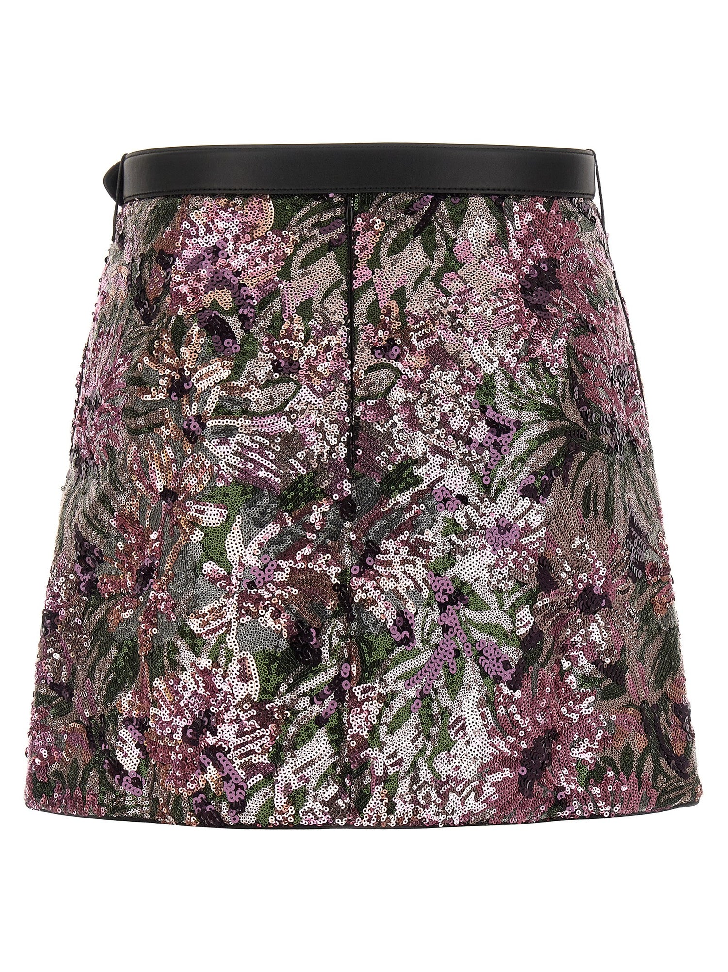 Self-Portrait Floral Sequin Mini Skirt