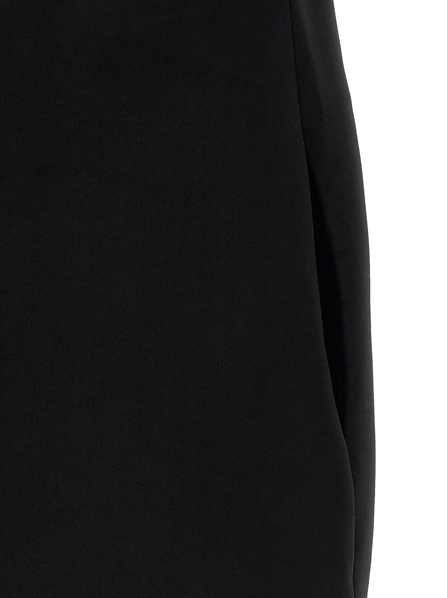 Self-Portrait Black Crêpe Flower Mini Dress