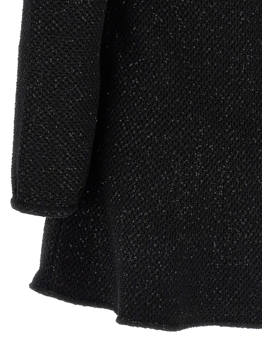 Self-Portrait Black Sequin Knit Mini Dress