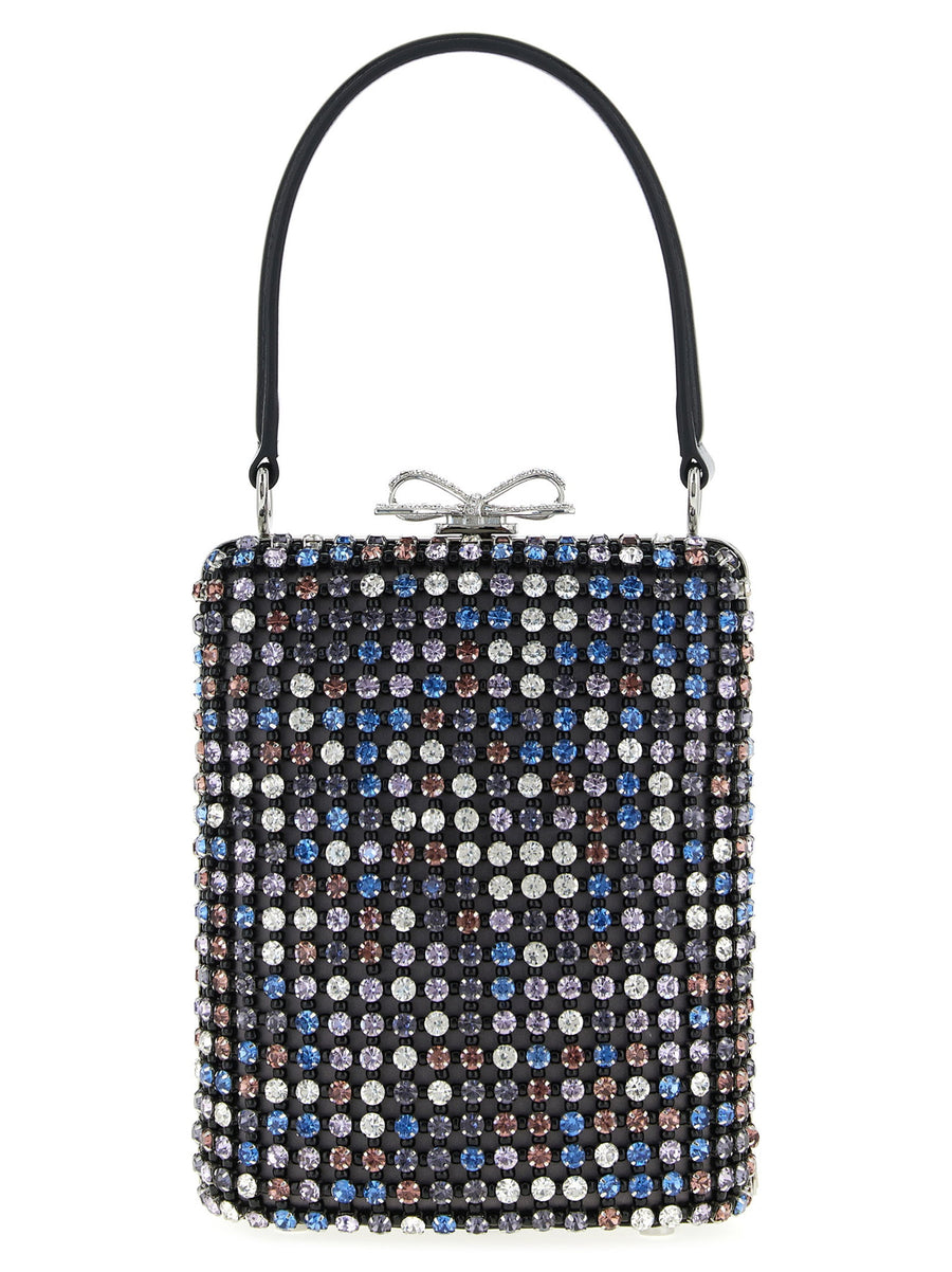 Self-Portrait Multicolor Crystal Chainmail Mini Satin Handbag