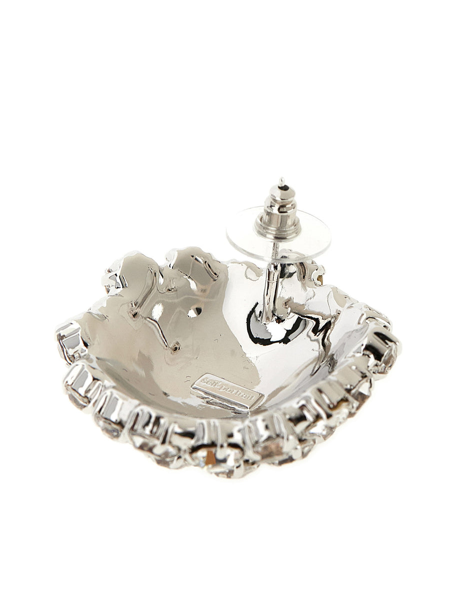 Self-Portrait Crystal Flower Earrings