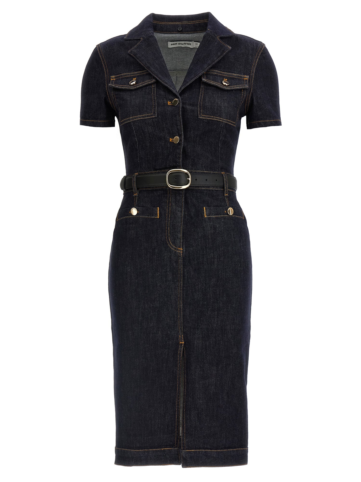 Self-Portrait Indigo Denim Midi Dress