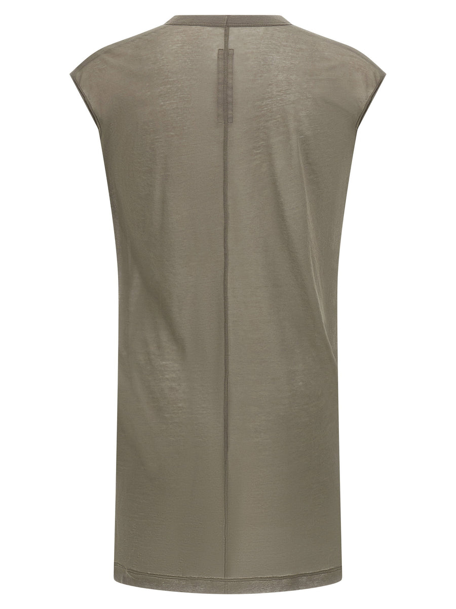 Rick Owens Dylan T Shirt Gray 100 Percent Cotton Semi Transparent Jersey Topwear For Men Luxury