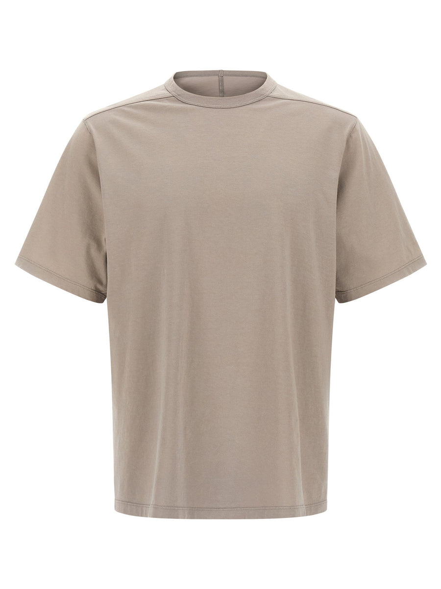 Rick Owens Brad T Shirt Premium 100 Percent Cotton Beige Crewneck With Subtle Back Stitch For Men