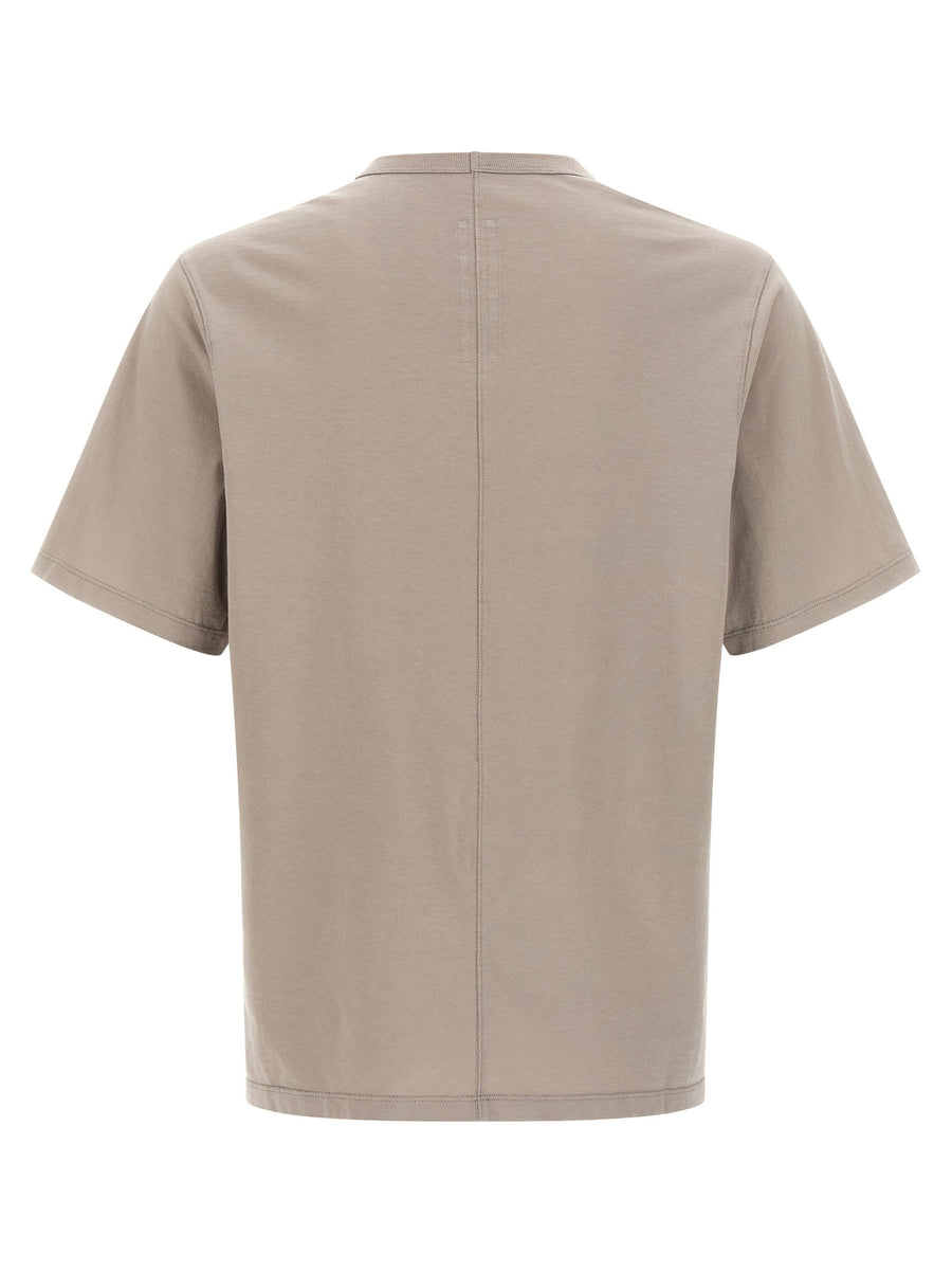 Rick Owens Brad T Shirt Premium 100 Percent Cotton Beige Crewneck With Subtle Back Stitch For Men