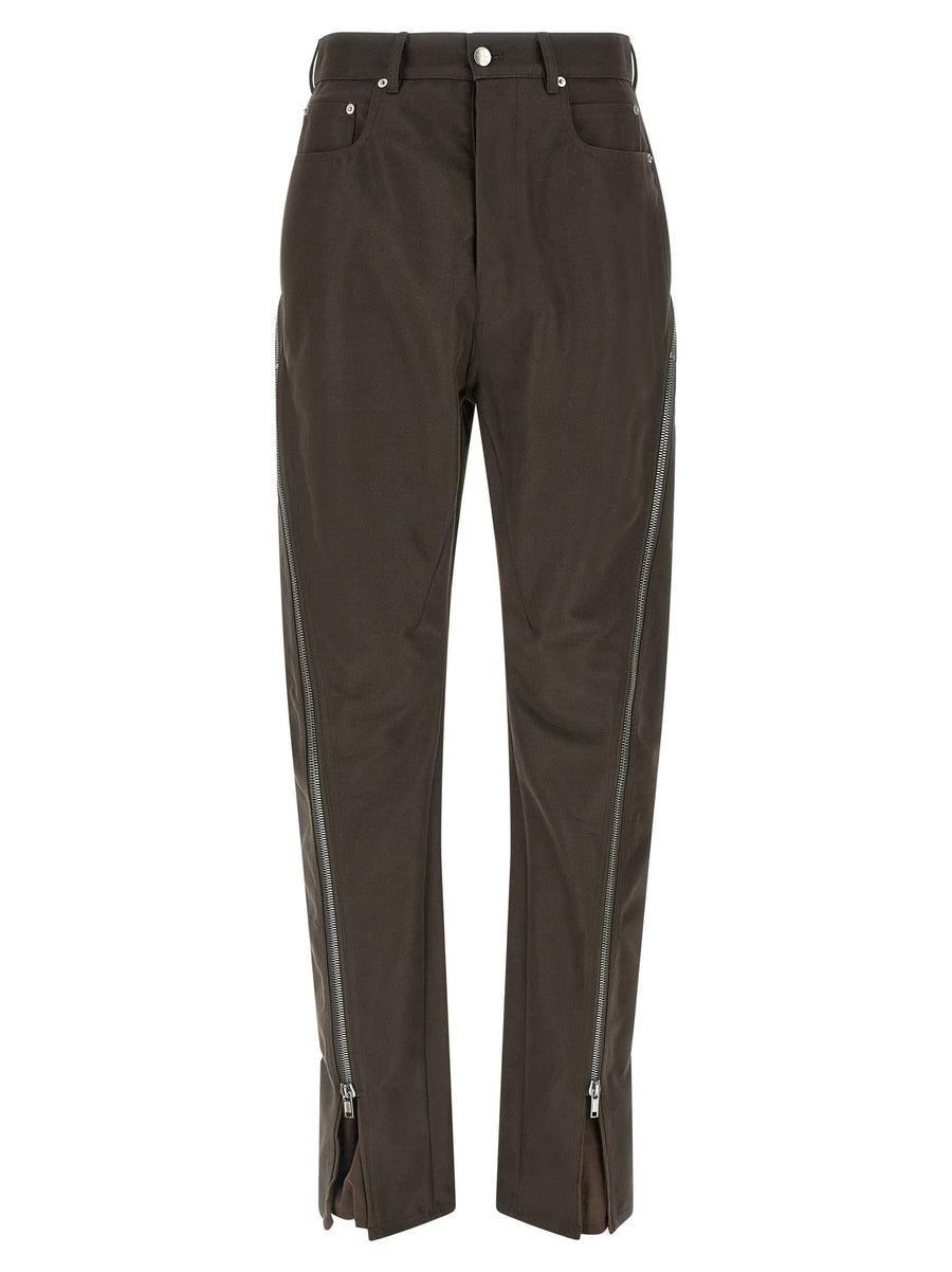 Rick Owens Bolan Banana Pants High Waist Cordura Cotton Brown