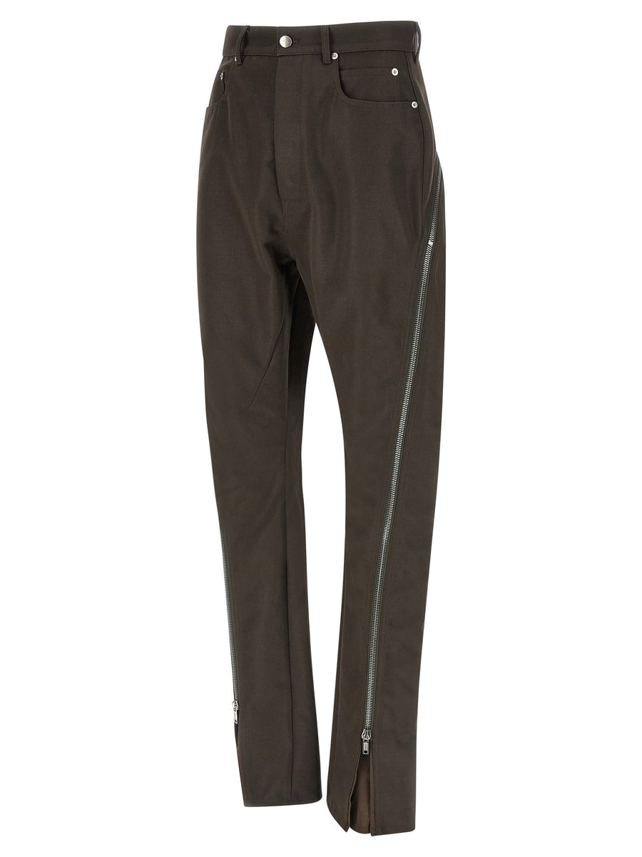 Rick Owens Bolan Banana Pants High Waist Cordura Cotton Brown