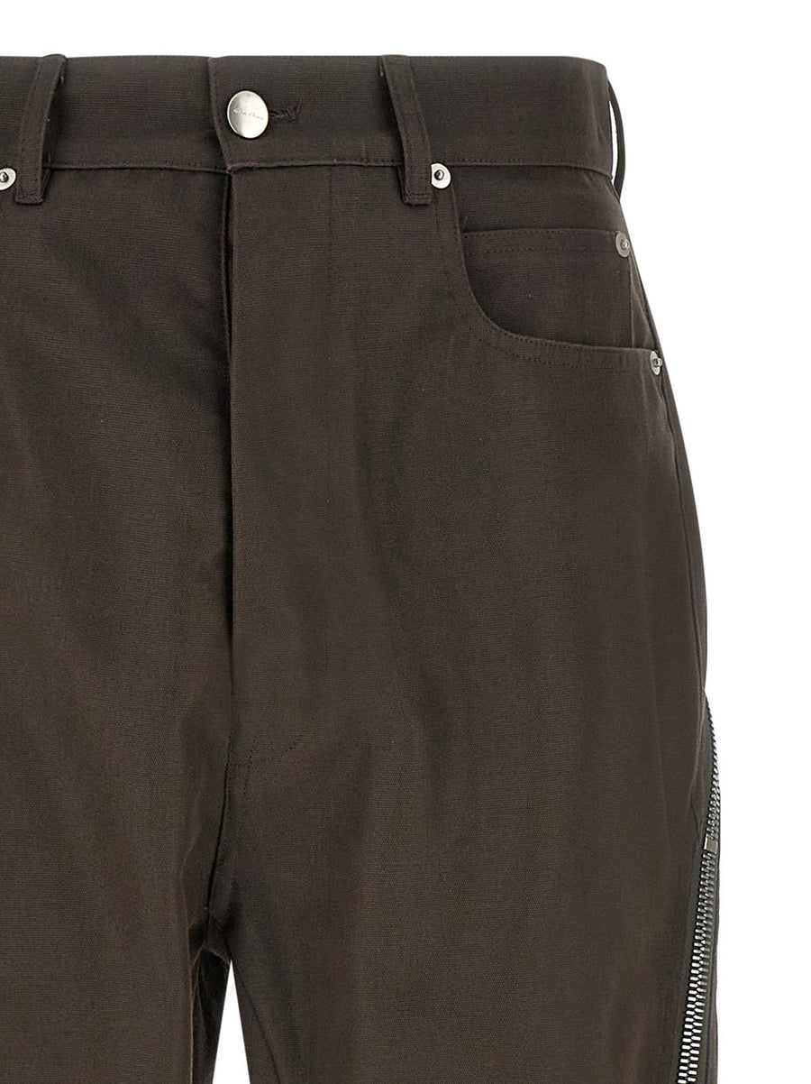 Rick Owens Bolan Banana Pants High Waist Cordura Cotton Brown