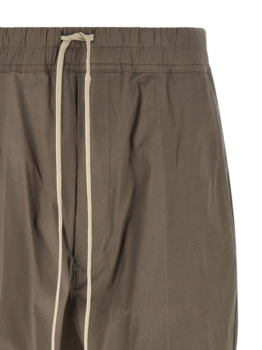 Rick Owens Drawstring Long Pants Luxury Cotton Poplin Trousers For Modern Streetwear Unisex