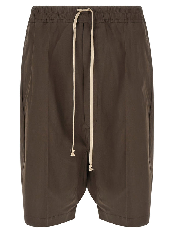 Rick Owens Rick S Pods Bermuda Shorts Premium Cotton Poplin With Architectural Low Crotch Fit For Men
