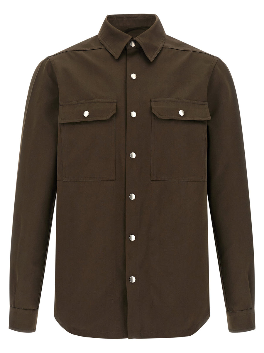 Rick Owens Satin Outer Shirt With Satin Effect Technical Fabric For Women Citywear Luxury