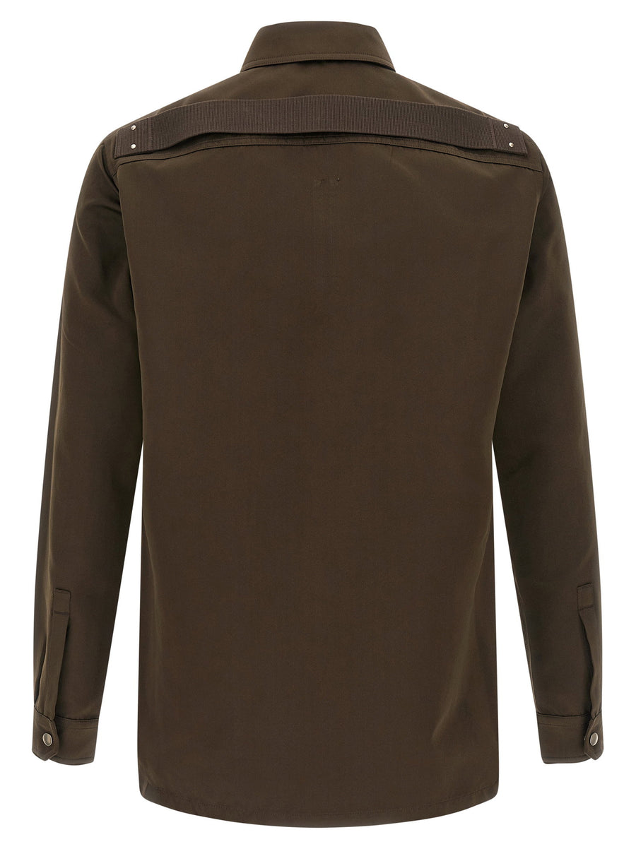 Rick Owens Satin Outer Shirt With Satin Effect Technical Fabric For Women Citywear Luxury