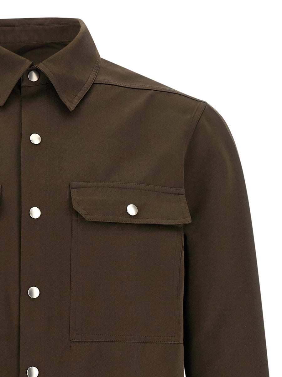 Rick Owens Satin Outer Shirt With Satin Effect Technical Fabric For Women Citywear Luxury