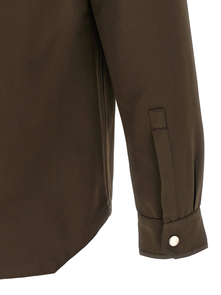 Rick Owens Satin Outer Shirt With Satin Effect Technical Fabric For Women Citywear Luxury