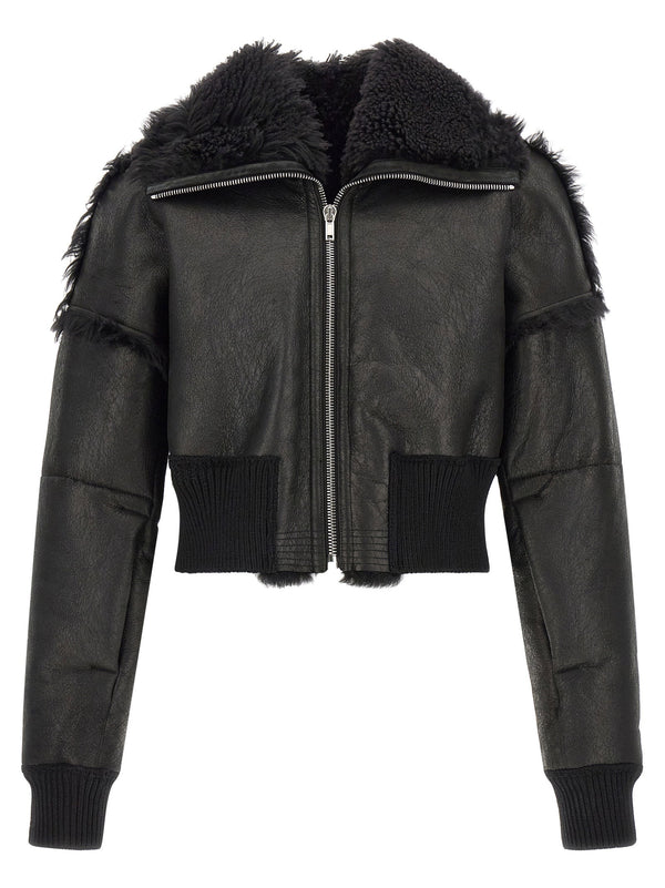 Rick Owens Flight Jkt Cropped Bomber Jacket