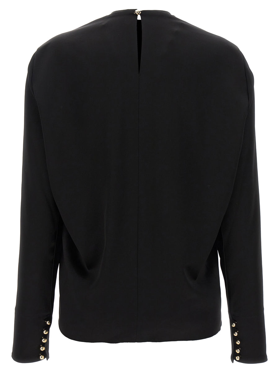 Lanvin Satin Blouse With Metallic Detail For Women Versatile Office To Evening Wear