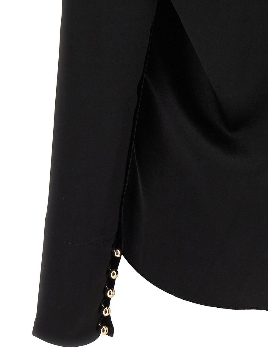 Lanvin Satin Blouse With Metallic Detail For Women Versatile Office To Evening Wear