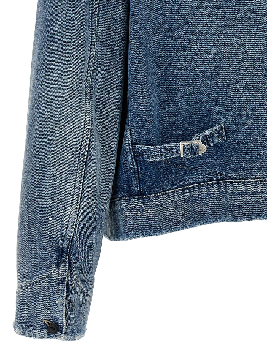 Maison Margiela Light Blue Denim Jacket 100 Percent Cotton Corduroy Collar