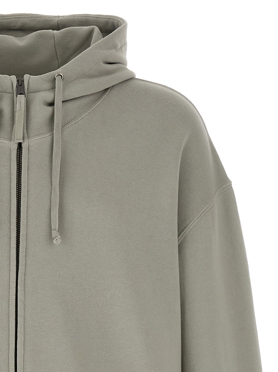 Maison Margiela MM6 Hoodie Numeric Signature Print Cotton Gauze For Men Front Zip Four Stitch Back Detail Lux Comfort