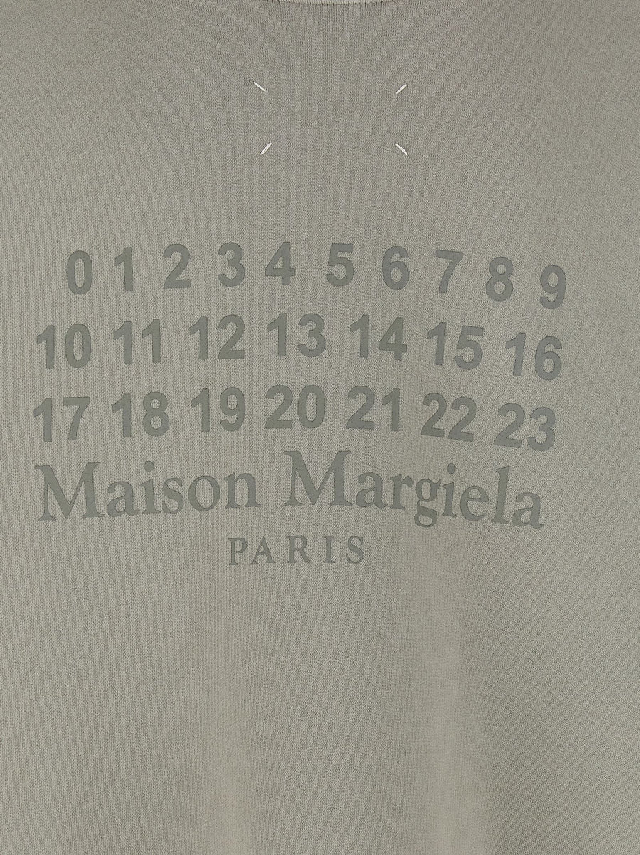 Maison Margiela MM6 Hoodie Numeric Signature Print Cotton Gauze For Men Front Zip Four Stitch Back Detail Lux Comfort