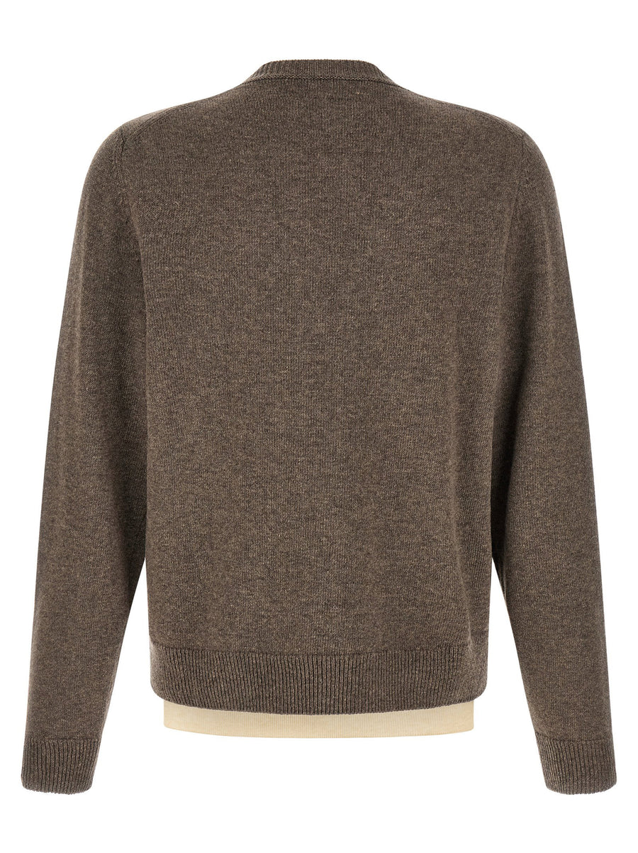 Maison Margiela Memory Of Sweater Brown Virgin Wool Crewneck