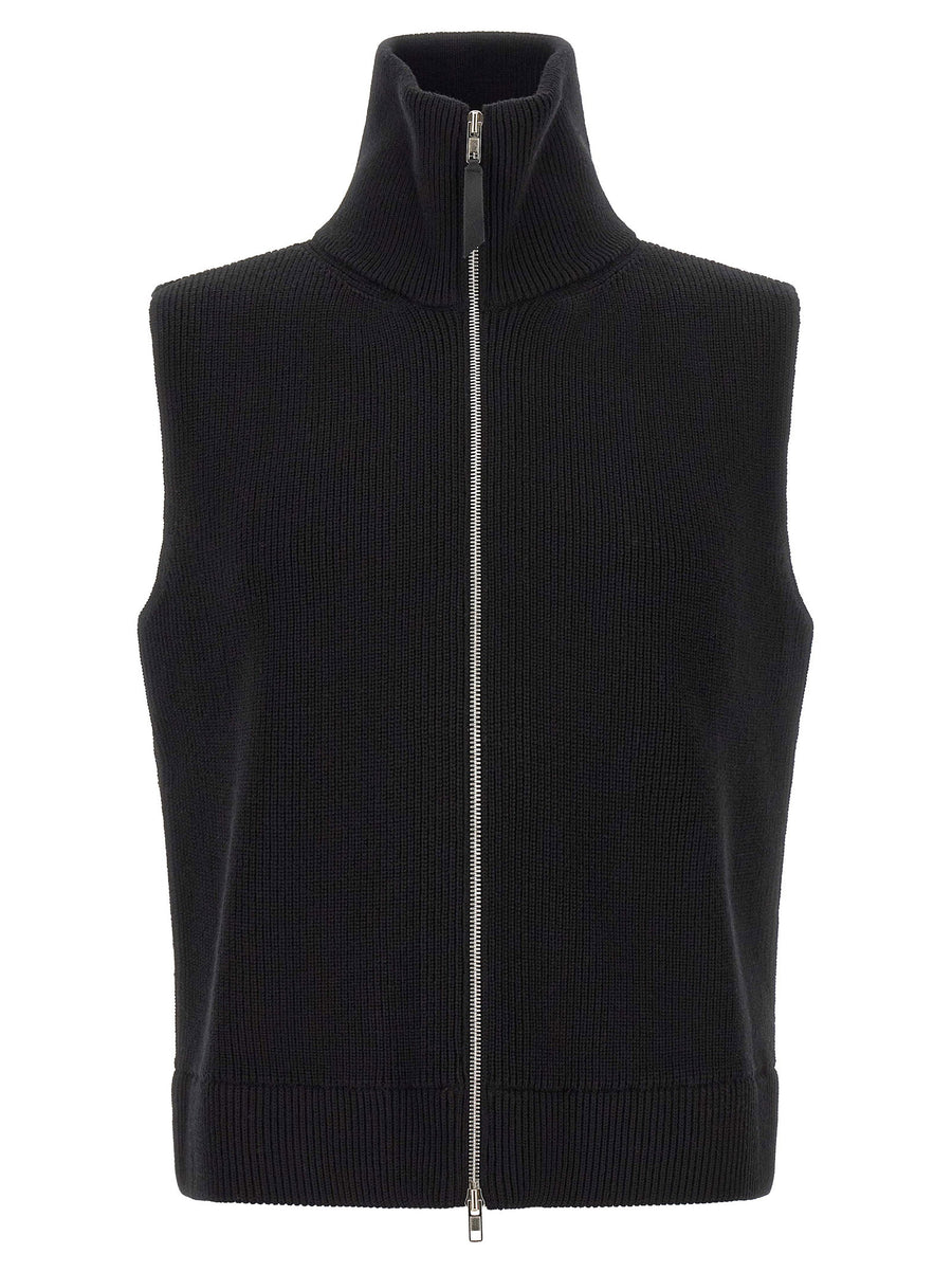Maison Margiela Camionneur Vest Wool Cotton Knit Black