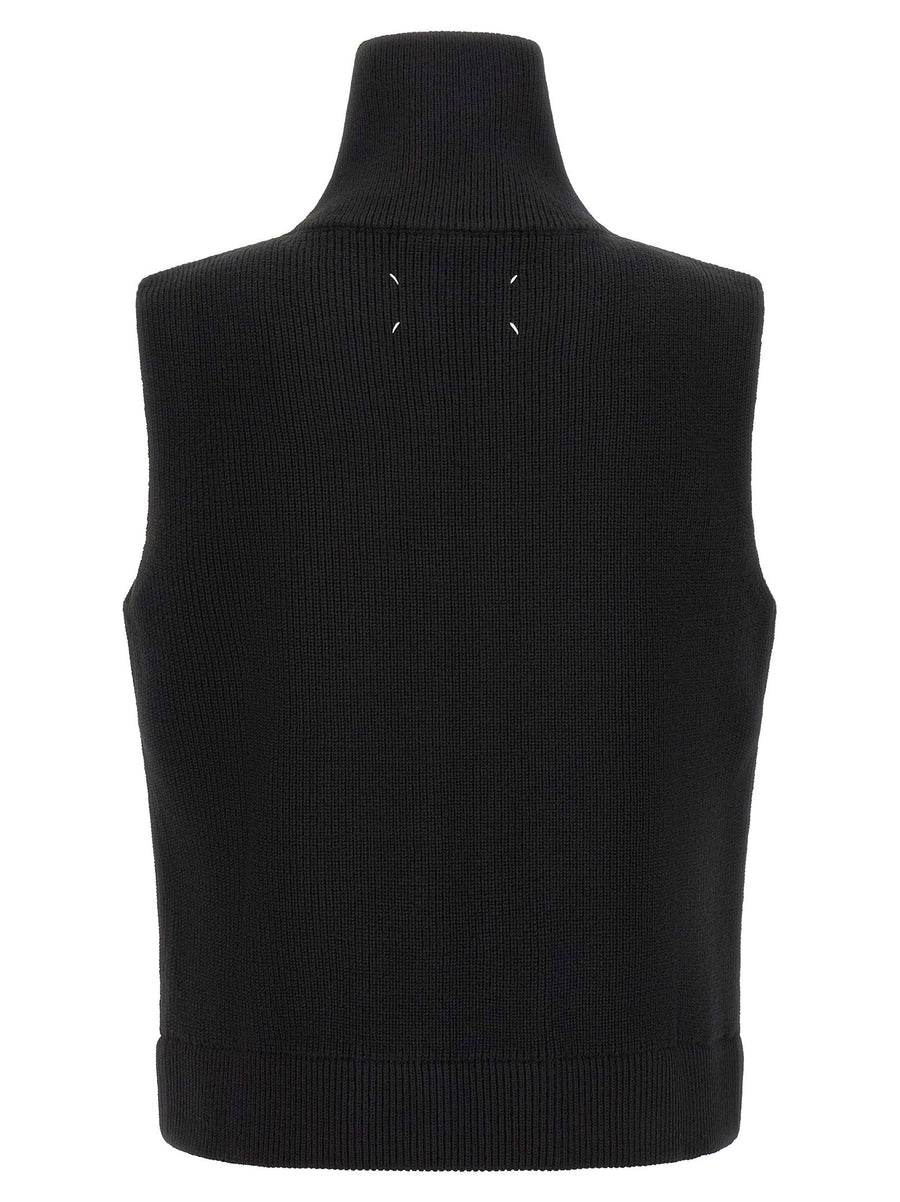 Maison Margiela Camionneur Vest Wool Cotton Knit Black