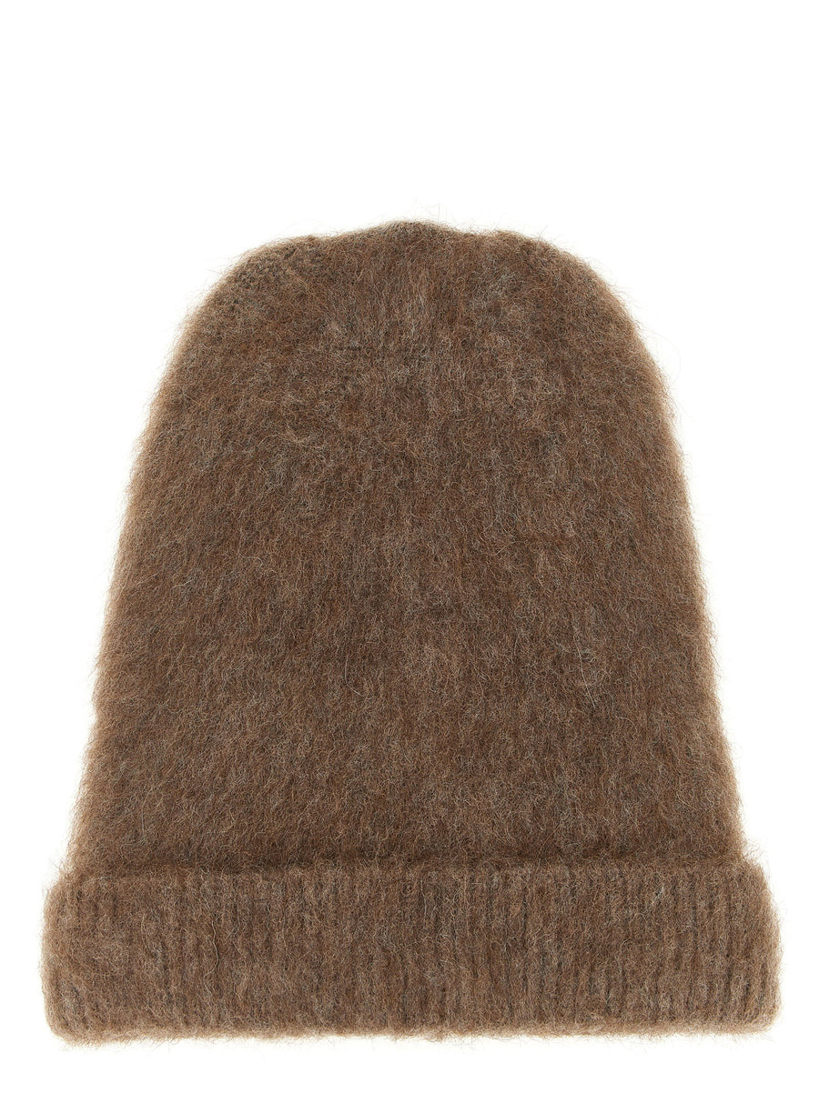 Maison Margiela Four Stitches Cap Brown Wool Alpaca Blend Premium Structured Knit For Men