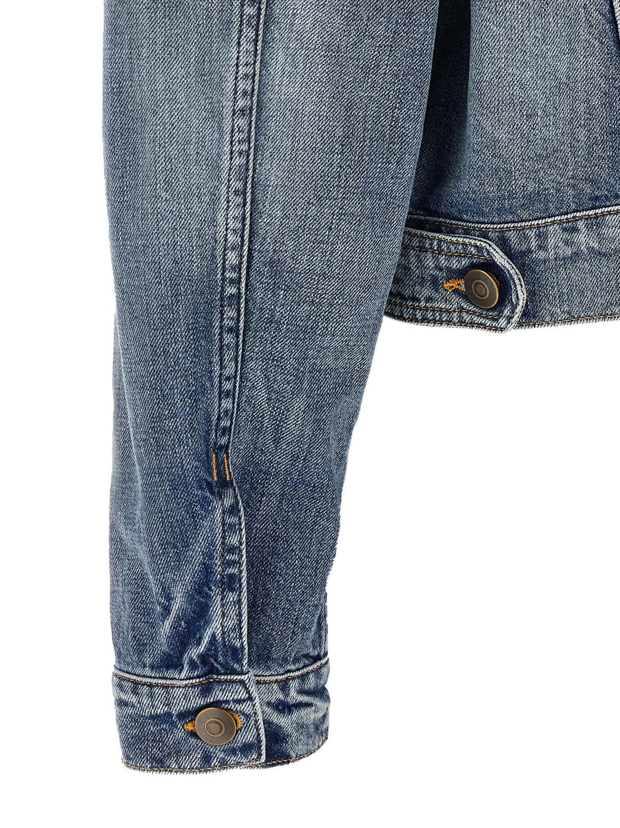 Maison Margiela Folded Collar Denim Jacket for Women, Relaxed Fit