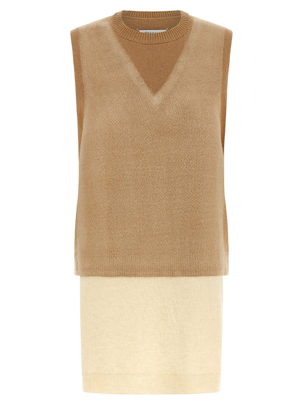Maison Margiela Memory Of Vest One Hundred Percent Virgin Wool Beige Illusion