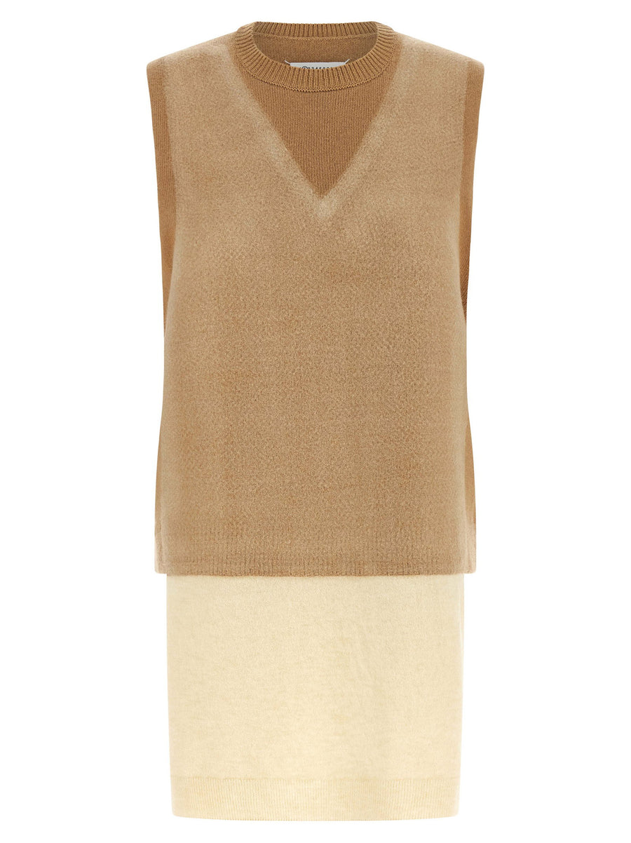 Maison Margiela Memory Of Vest One Hundred Percent Virgin Wool Beige Illusion