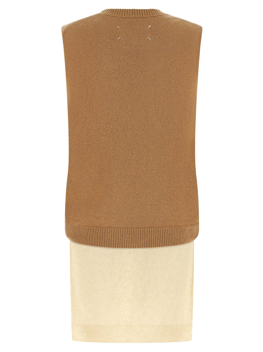 Maison Margiela Memory Of Vest One Hundred Percent Virgin Wool Beige Illusion