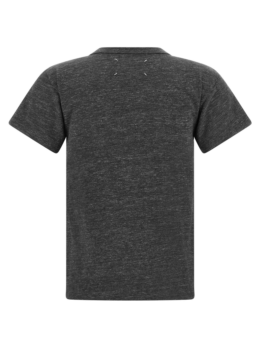 Maison Margiela Graphic Print Cotton T Shirt Gray Slim Fit